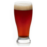 19 oz Pub Glass filled with red amber ale beer, ideal for craft beer, pilsner, lager, or wheat beer.