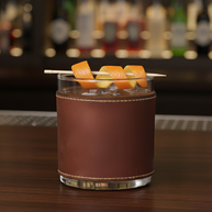 Leather Sleeve Rocks Glass