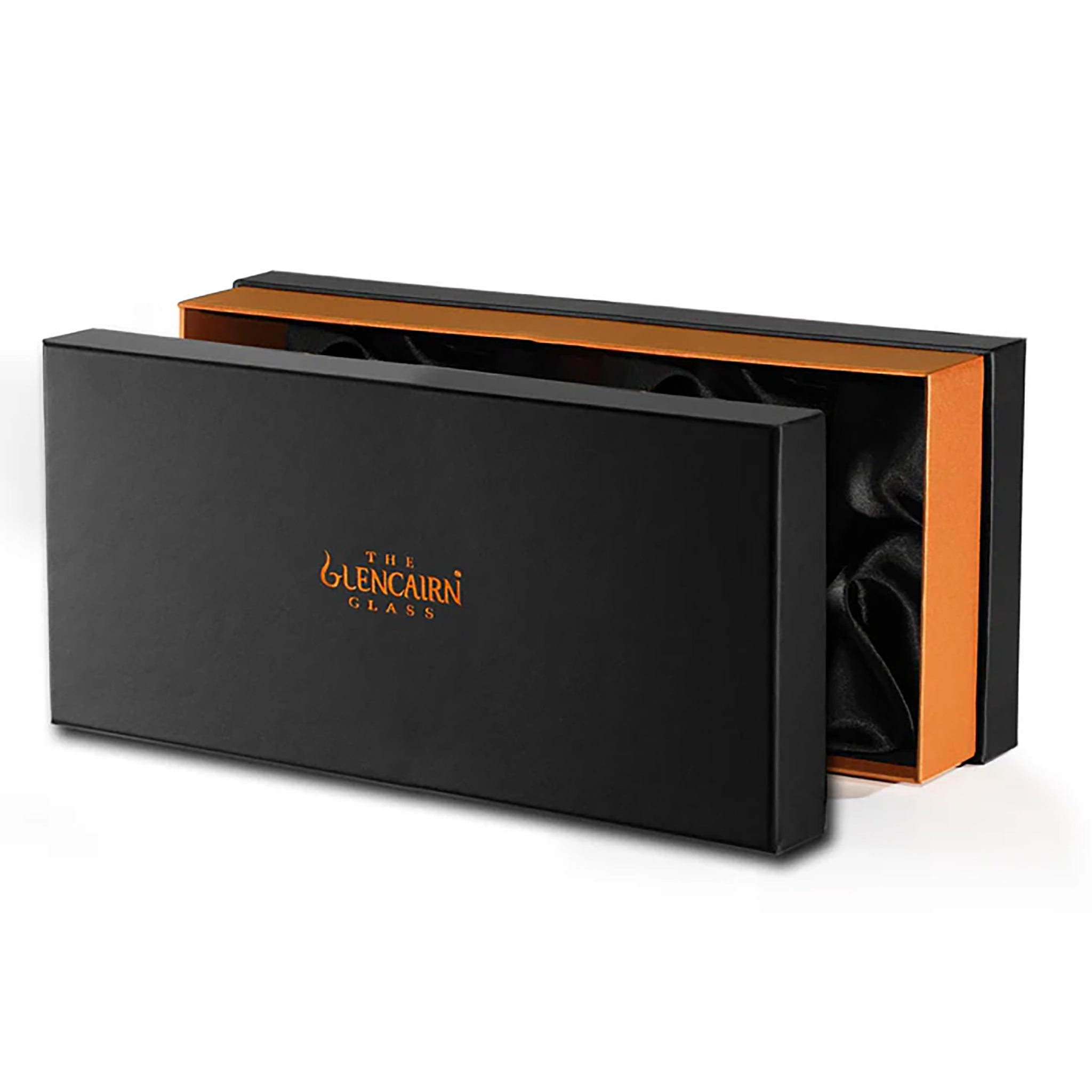 Black and orange box with 'The Glencairn Glass' logo on a white background